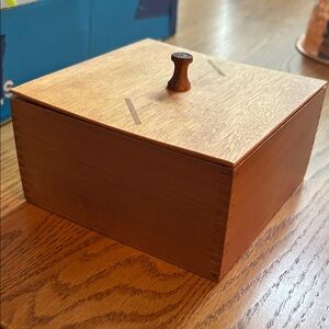 Handcrafted wooden box with removable lid